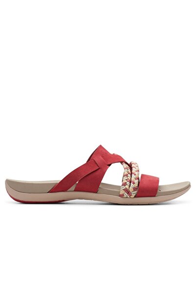 CLARKS Sandale de damă - Tealite Slide - mărime 36 - Roșu Piele Nabuc - Confo...
