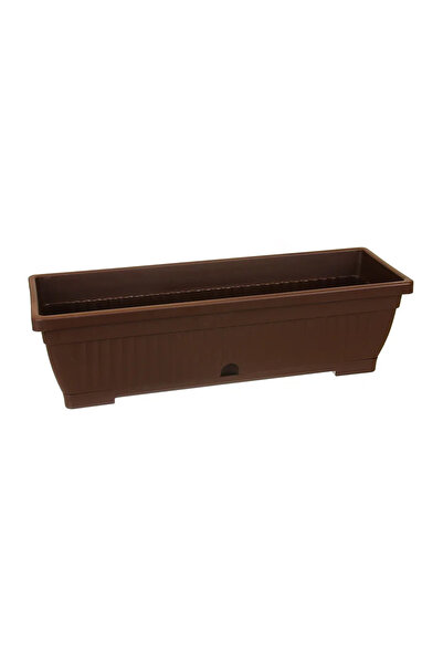 OEM Jardiniera Verbena, cu farfurie, plastic, lungime 60 cm, maro