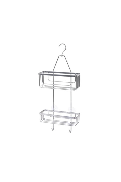 sensea Ράφι ντους Essential, 24 x 9 x 55,4 cm, 2 ράφια, ματ ασημί