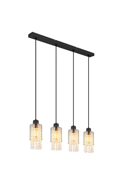 OEM Κρεμαστό φωτιστικό Backey, 4 x E27, 40 W, Μ 73 cm, μαύρο