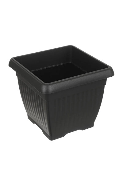 OEM Γλάστρα Terra, πλαστική, 19 x 19 cm, ανθρακί γκρι
