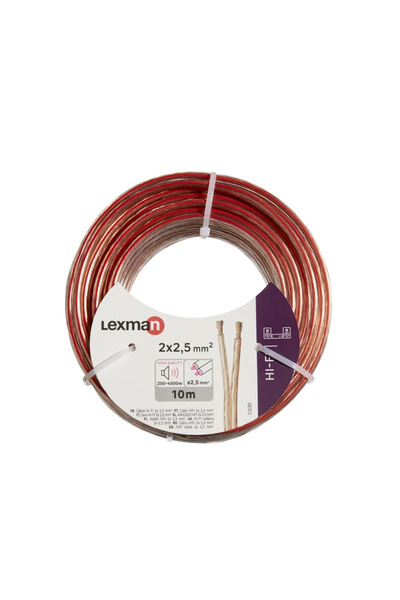 Lexman Cablu audio HI-FI Lexman, 2 x 2.5 mm², 10 metri, PVC, transparent