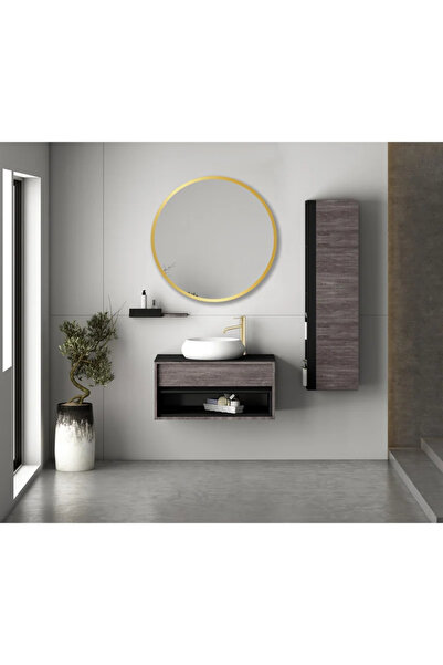 OEM Απλός καθρέφτης μπάνιου Rund Gold, Ø 70 cm, χρυσός