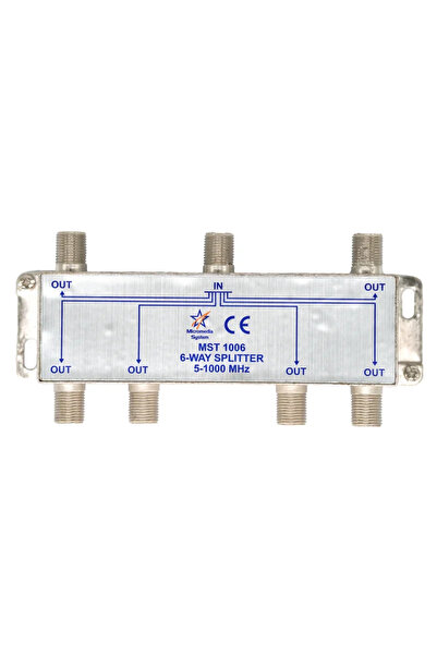 OEM MST1006 splitter, with one input and 6 outputs, metal, silver