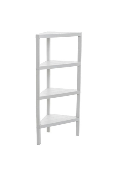 OEM Etajera stativa de colt, 33 x 33 x 100 cm, alb