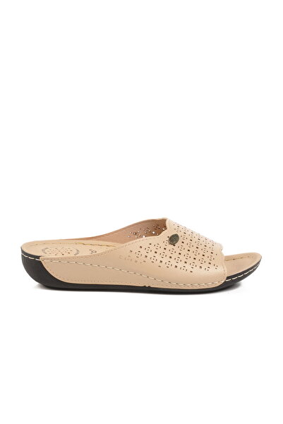 Aspor Beige Anatomical Women's Flat Slippers