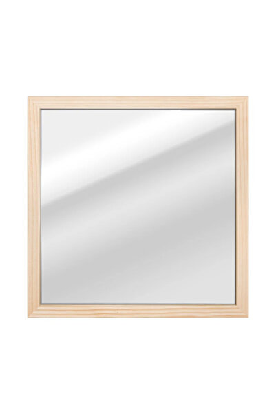 OEM Inspire decorative mirror, 30 x 30 cm, wooden frame, natural