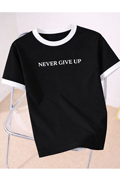 COHERENT تي شيرت للجنسين للرجال/النساء NEVER GIVE UP Special مطبوع كبير الحجم...