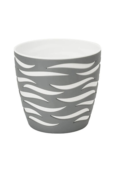 OEM Γλάστρα Sahara Duo, πλαστική, Ø 23 cm, λευκή/γκρι