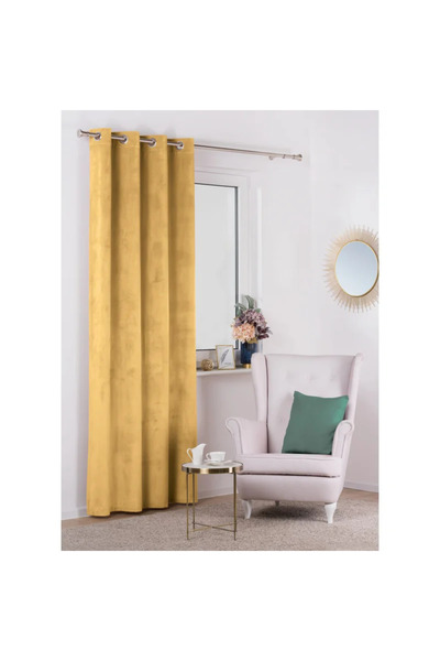OEM Draperie 140 x 260 centimetri Velvet, cu inele, galben