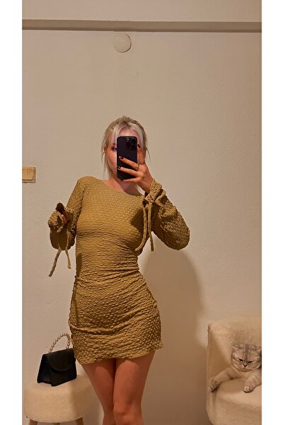 ibiza boutiques Sırt Dekolteli Mini Elbise