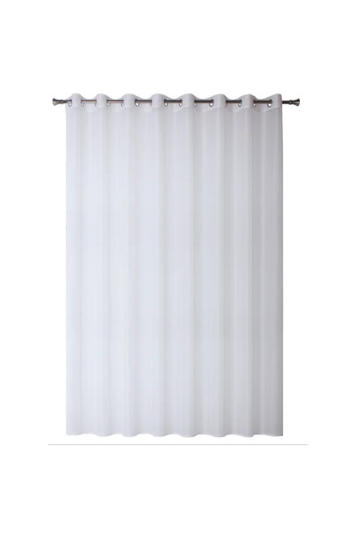 OEM Κουρτίνα 290 x 260 εκατοστά Diana, Μονόχρωμο σχέδιο, με κρίκους, λευκό