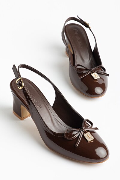 Dilimler Ayakkabı Pantofi cu toc mic pentru femei de mărime mare, din piele l...