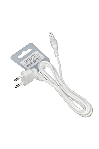 OEM Cablu alimentare, RC/TV, Euro-C7, 90 grade, 1,5 metri, alb