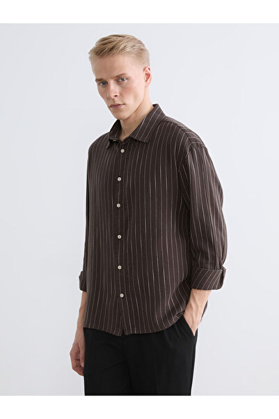 LC Waikiki Ozmarka New Season Regular Fit Striped Men's Muslin Shirt