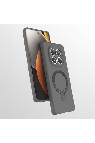 Paladyum Case غطاء سامارا من السيليكون باللون الرمادي متوافق مع Redmi Note 15...