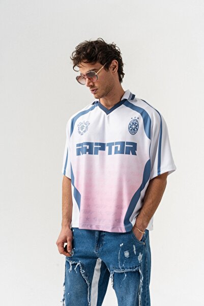go gang own Raptor Jersey Polo Yaka Oversize Forma T-shirt
