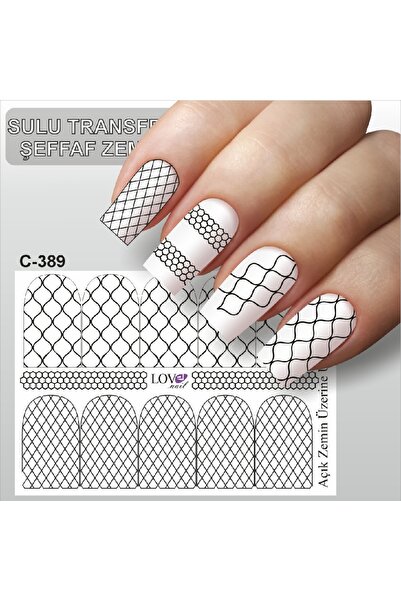 ECLAT TIRNAK STİCKERİ DANTEL (SULU TATTOO ÇIKARTMA) ŞEFFAF ZEMİN