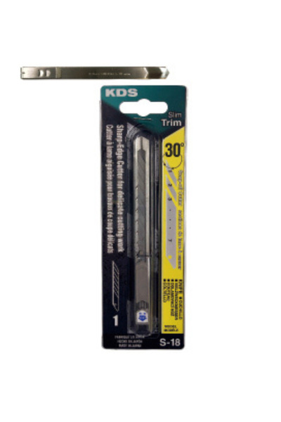 KDS S-18 Slim-Trim 9mm Snap-Off Cutter – 30° Sharp Edge, Stainless Steel Body