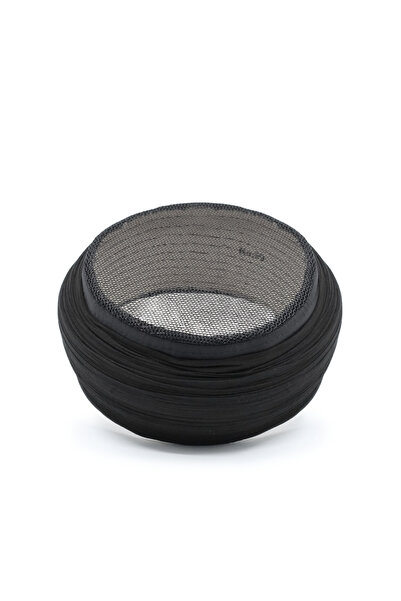 Sarıkhane Mesh Sarık - Black Fabric - Black Skullcap - Round Wrap - Mesh - 5 ...