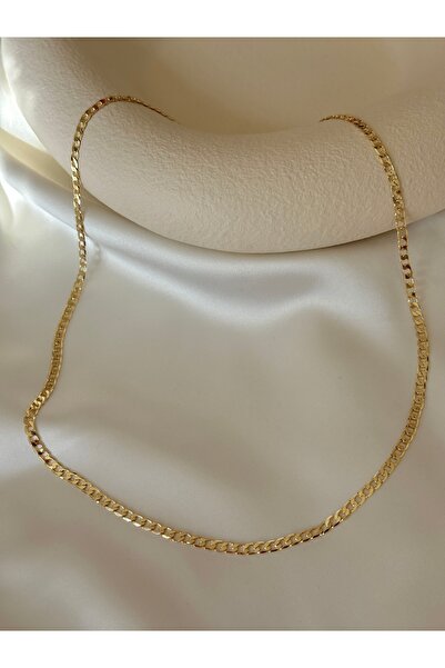 YOUES JEWELRY 60 cm Zincir Kolye 14 K ALTIN RENK CM VİP SERİ Lüx Renk Gold VI...