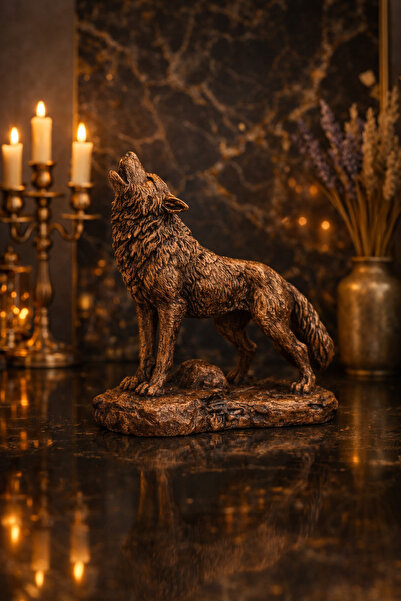 Digerati Distribution Happy art Ulu Kurt Premium Dekoratif Heykel - Antik Bro...