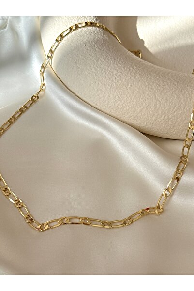 YOUES JEWELRY 60 cm Zincir Kolye 14 K ALTIN RENK CM VİP SERİ Lüx Renk Gold VI...