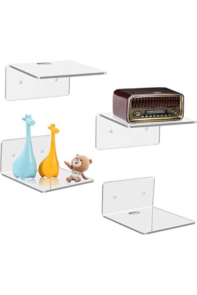 Arabest 4 Pack Small Wall Shelf, 4'' Acrylic Wall Shelves Display Ledges for ...