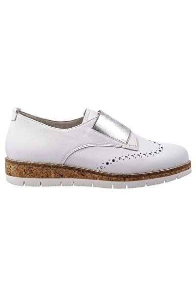 GABOR Women's shoes - Casual Brogue - size 39 - white Genuine Leather - silve...