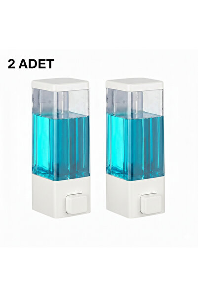 seahome 2 Adet Yapışkanlı Duvara Monte Banyo ve Mutfak Manuel Sıvı Sabunluk D...