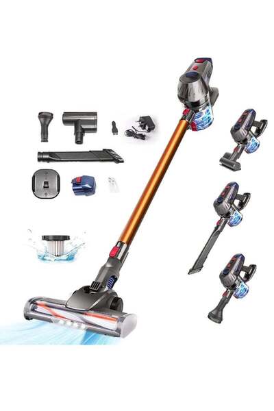 Arabest مكنسة كهربائية لاسلكية بقوة 25 كيلو باسكال، محرك بدون فرش بقوة 150 وا...