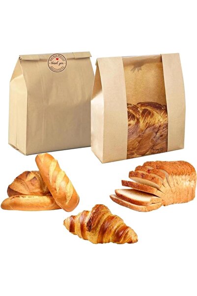 Arabest Pack of 25 Paper Bread Bags for Homemade Bread, for Baked Food Packag...