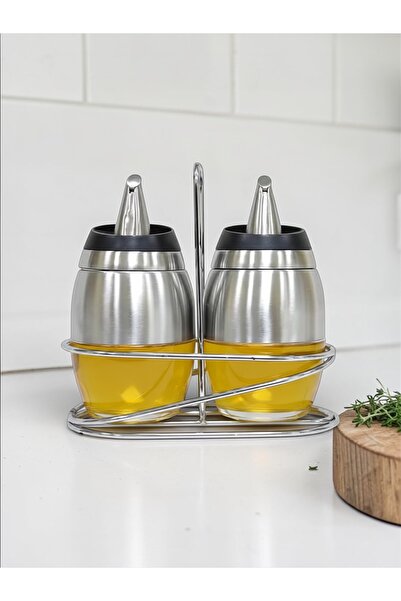 cc bin shihon Olive oil and vinegar oil set, 230ml capacity, glass with a rus...