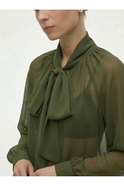 BY SE'MAS WEAR Chiffon Belted Draped Stylish Blouse
