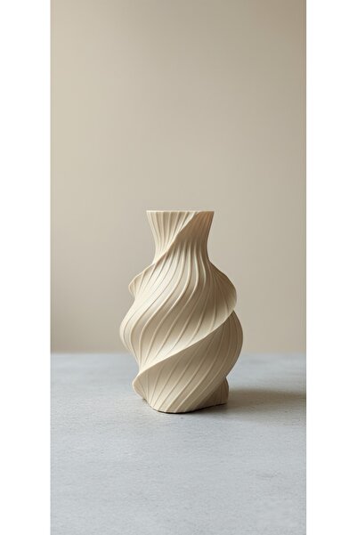 MECH Plastik Burgu Tasarım Dekoratif Vazo (16 cm)