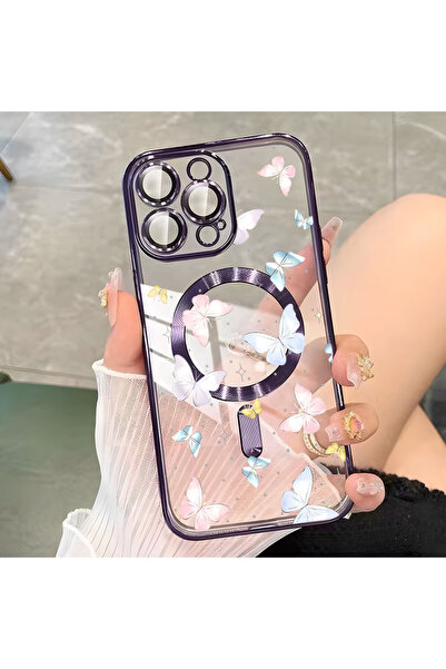 ucuc iPhone 14 Pro Uyumlu Şeffaf Arka Yüzeyli Manyetik Darbeye Dayanıklı Sili...