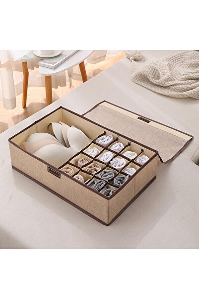 Arabest منظم أدراج ملابس داخلية قابل للطي مع غطاء، صندوق تخزين للجوارب والصدر...