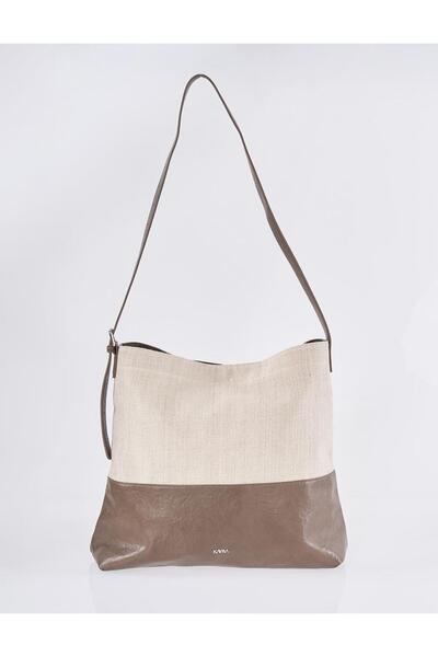 Kayra piele cu secțiuni geantă shopper Cafea amară