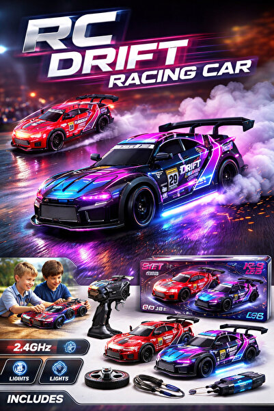 Bionic RC Drift Racing Car- 2.4GHz High-Speed Remote Control Car with Neon Li...