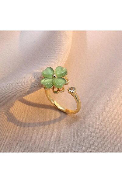 choice2 Ring 1PC Stainless Steel Green Clover Necklace Earrings Ring for Wome...