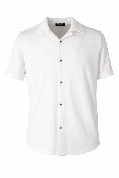 trender 26Yss9000032 White Men's Shirt Corded Fabric
