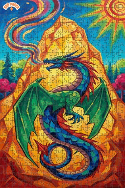 Esranın Dünyası Dragon Fire Oil Painting Look Modern Art Double Layer Framed ...