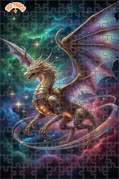 Esranın Dünyası لغز خشبي من ستيكرز ستيم بوكس بانك دراجون سبيس آرت مكون من مزد...