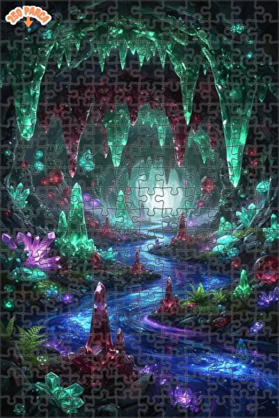 Esranın Dünyası Crystal Cave River Art Double-Layer Framed Wooden Puzzle 250 ...