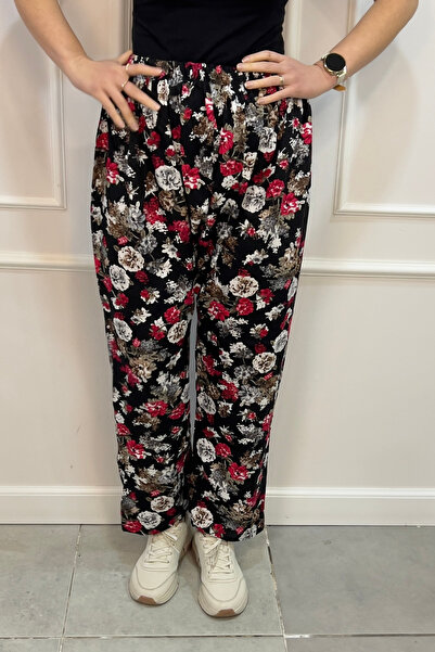 EtkiModa Women's Multicolored Printed Shalwar Trousers