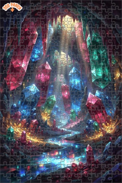 Esranın Dünyası Crystal Cave Light Oil Painting Look Art Double-Layer Framed ...