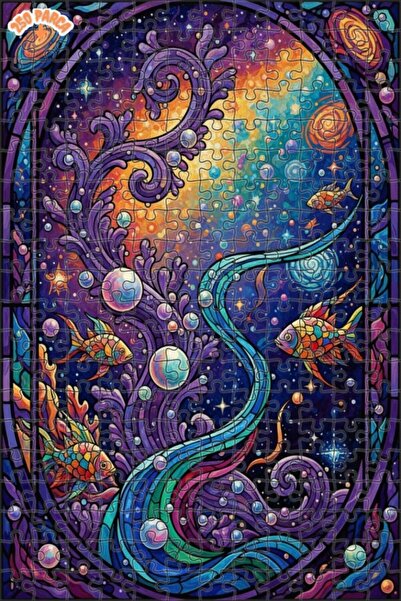 Esranın Dünyası لغز خشبي مكون من مزدوج الطبقات إطارًا بتصميم زجاجي ملون لحياة...