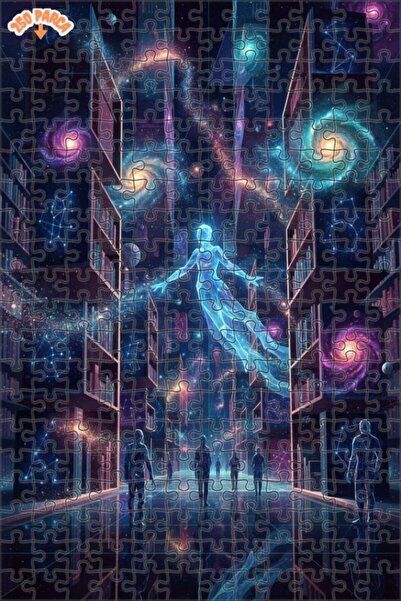 Esranın Dünyası مكتبة الكون القديمة ذات المظهر الفني الرقمي، لغز خشبي مكون من...