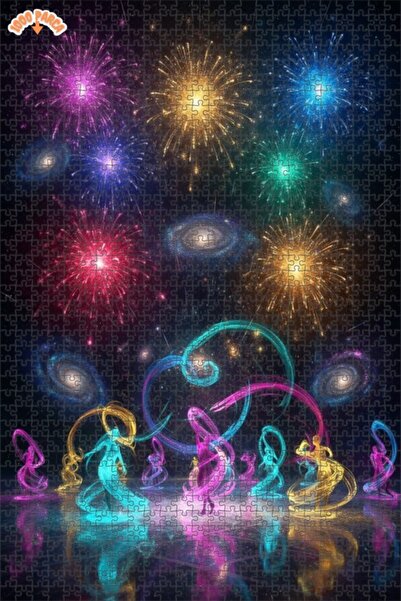 Esranın Dünyası لغز خشبي قص بالليزر قطعة من سلسلة جالاكسي دانس سباركلينج 70x50