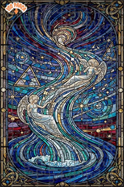 Esranın Dünyası لوحة فنية زيتية لرقصة السماء المجنحة، لغز خشبي مكون من مزدوج ...